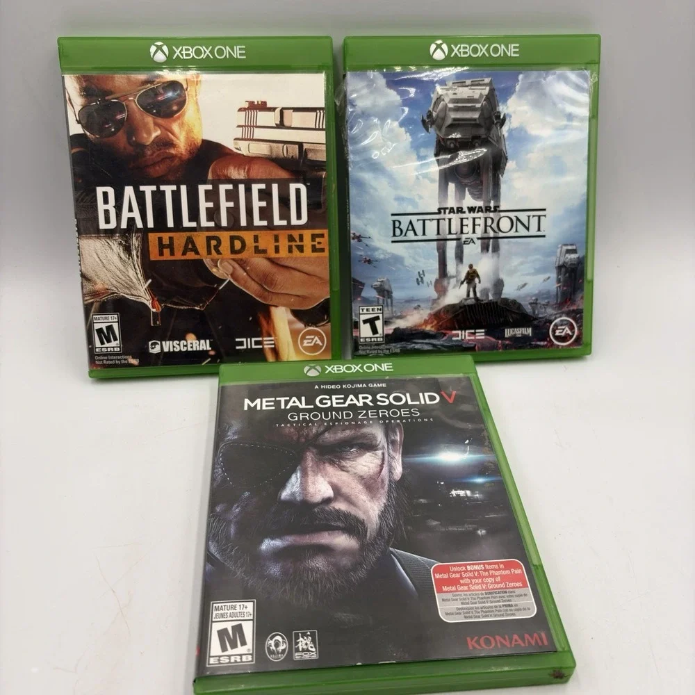 Xbox One 3 Games Battlefield Hardline Star Wars Battlefront Metal Gear Solid